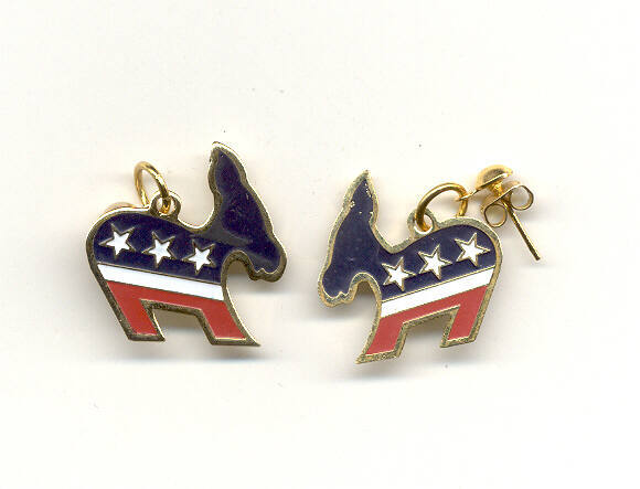 Democratic Donkey pierced earrings