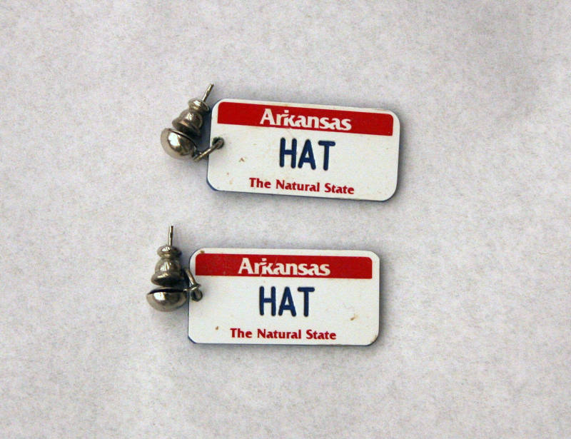 AR license plate earrings