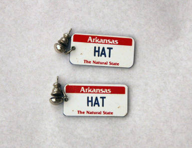 AR license plate earrings