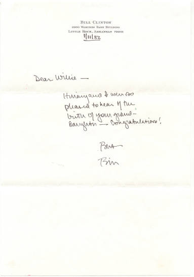 note from Bill Clinton