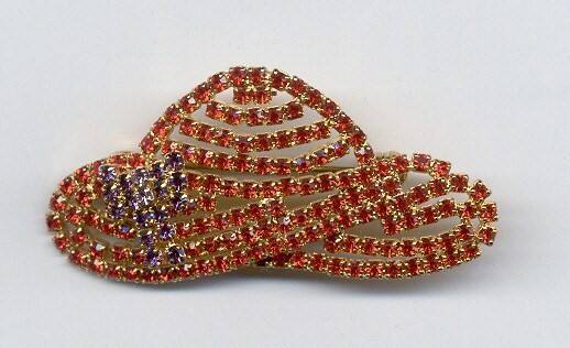 red rhinestone hat lapel pin