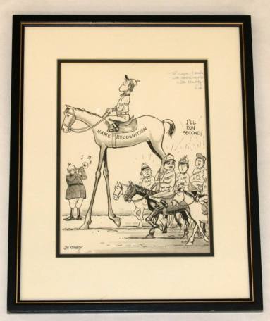 framed Jon Kennedy cartoon of Jim Guy Tucker