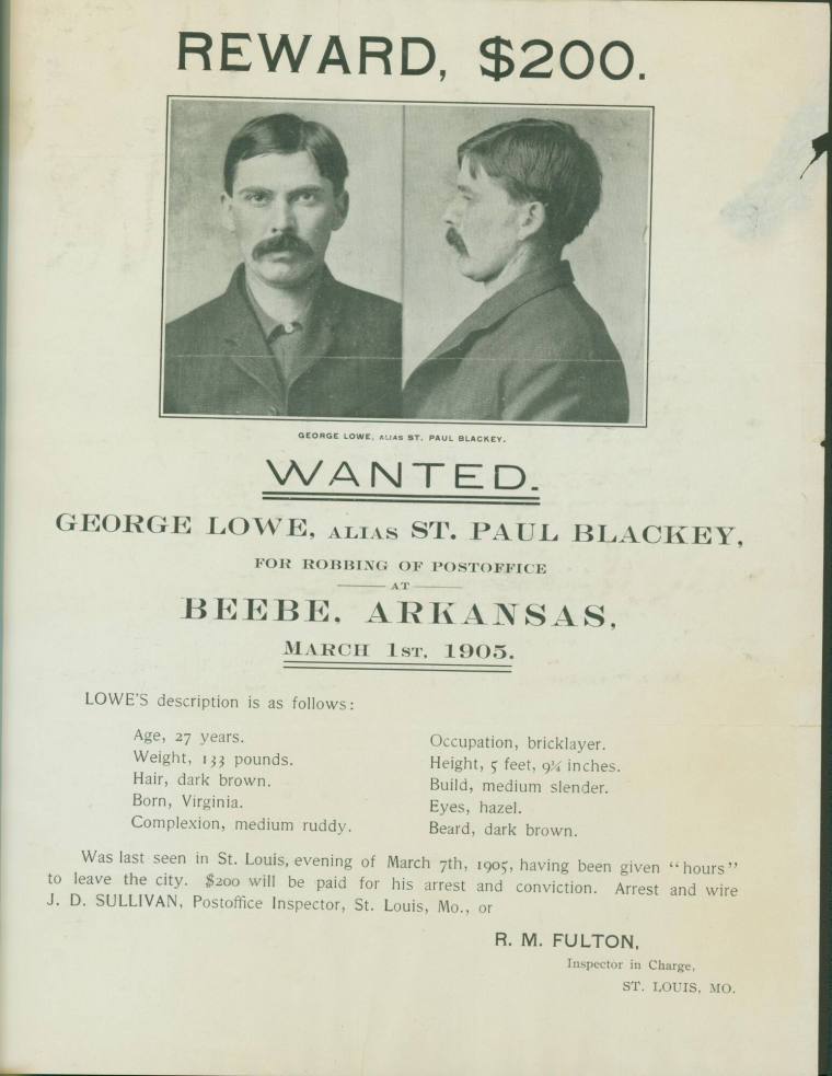 Reward/Wanted Notice for George Lowe