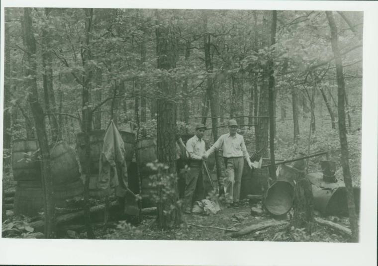 Gus Caple Photograph of Men at a Still