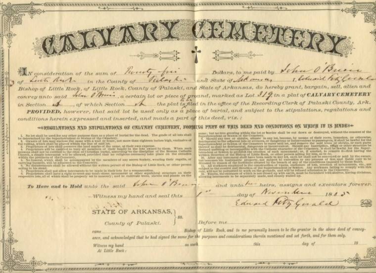 John O'Brien cemetery record