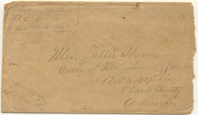 Spence family envelope