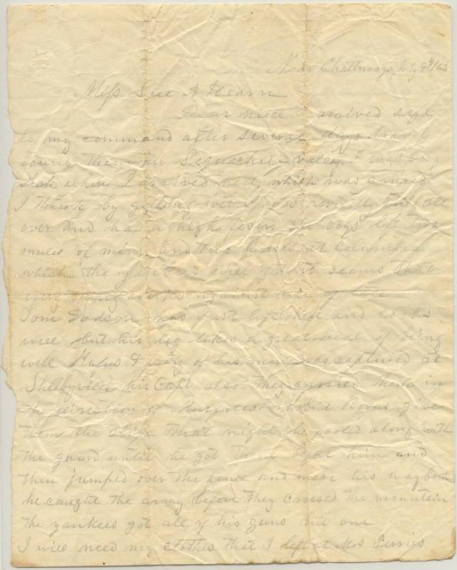 letter from R.E. Hearn to Sue A. Horn