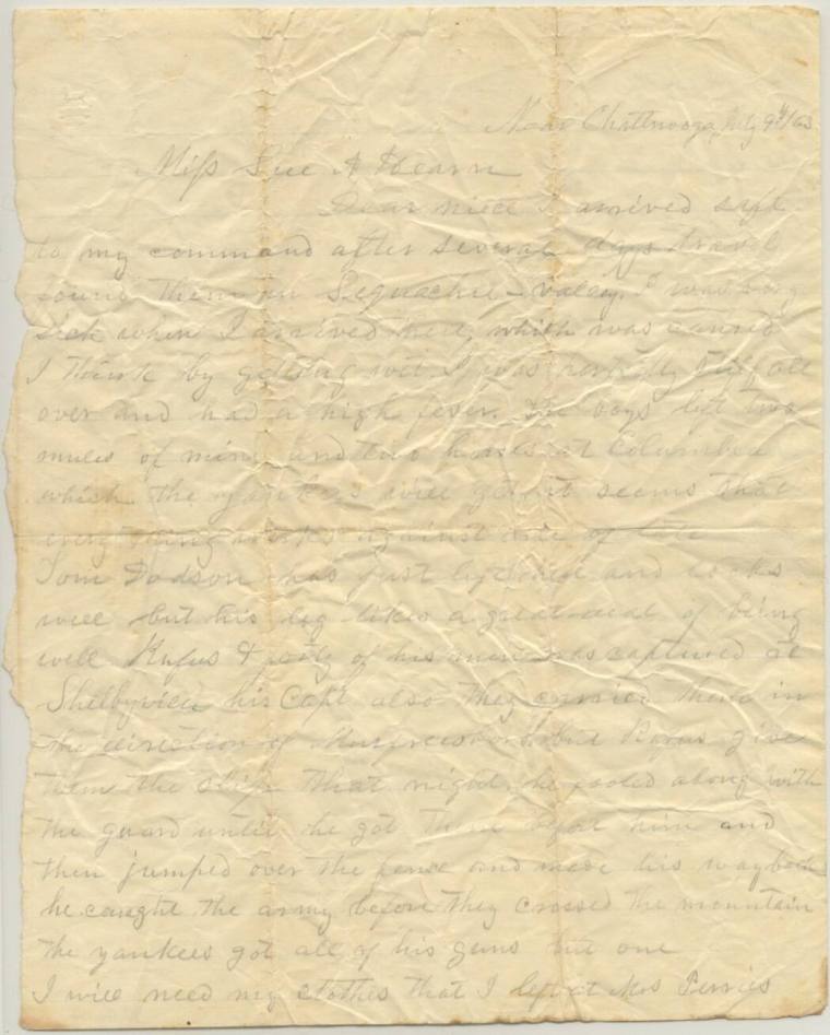 letter from R.E. Hearn to Sue A. Horn