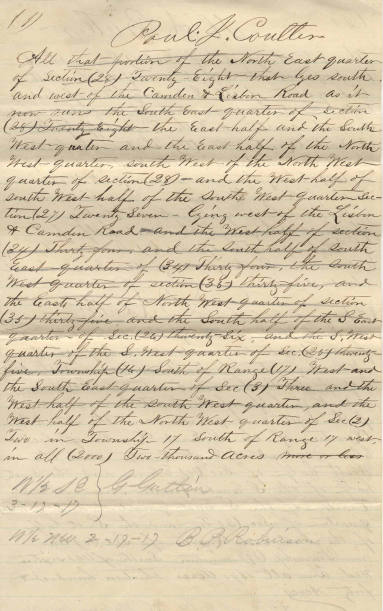 Coulter land sale contract