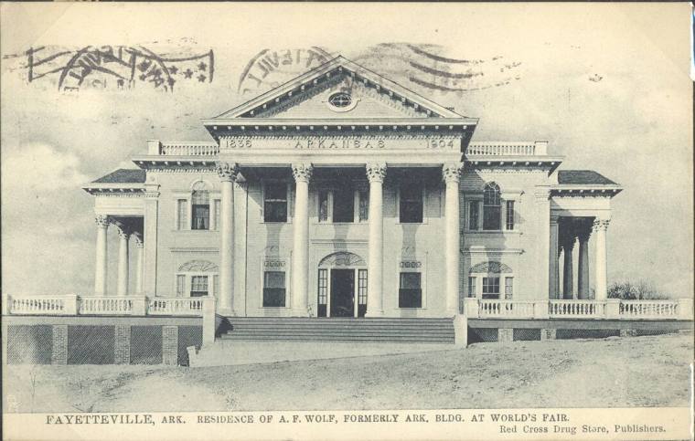 postcard of Arkansas building