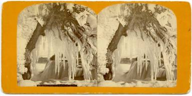 Stereoview of frozen Niagara Falls