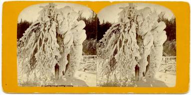 Stereoview at Niagara Falls, Luna Island Scenery