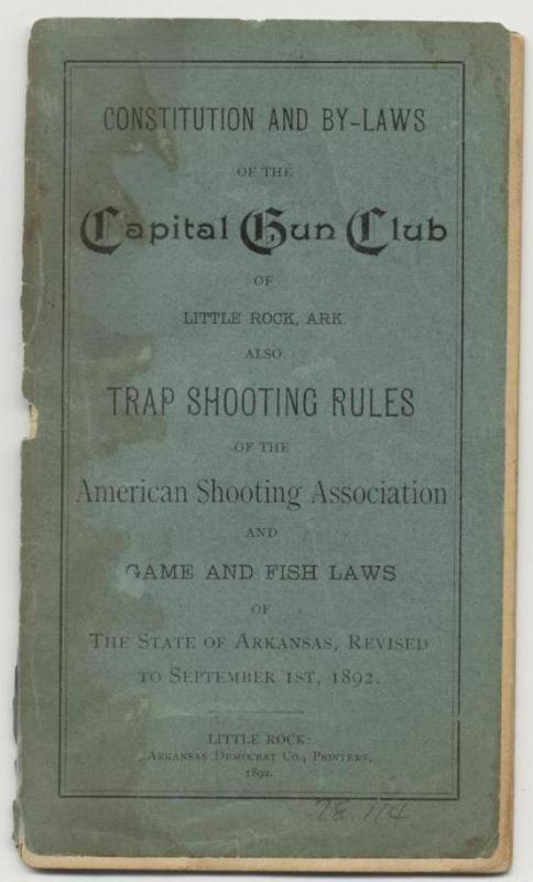 Booklet - Constitutional By-Laws of the Capital Gun Club