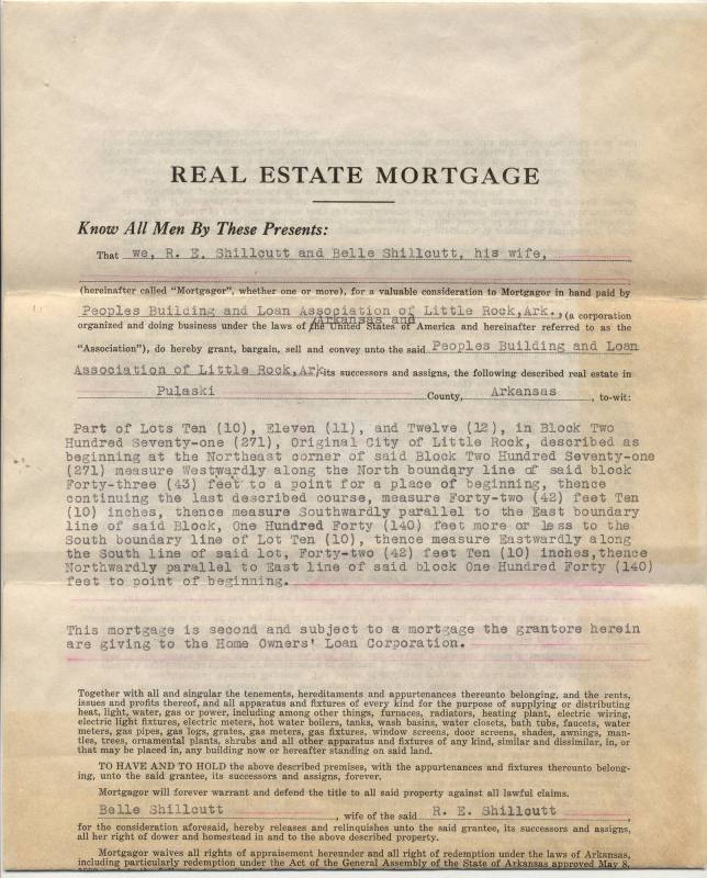 Real Estate Mortgage document