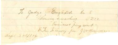 receipt for shave & wash for Judge E.H. English