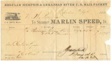 Steamboat shipping receipt