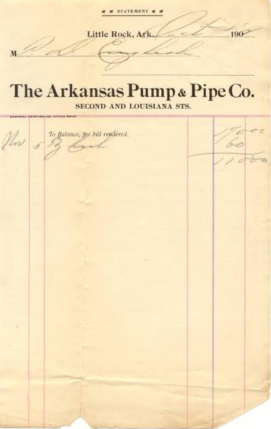 The AR Pump & Pipe Co. bill of sale