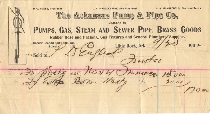 AR Pump & Pipe Co. receipt