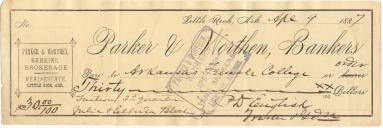 Parker & Worthen Bank check