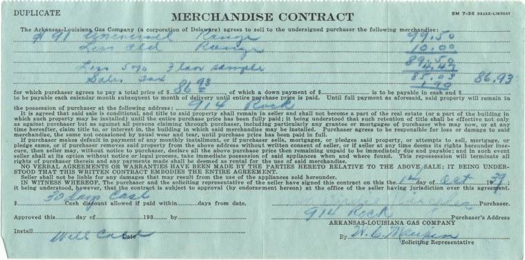 Merchandise contract