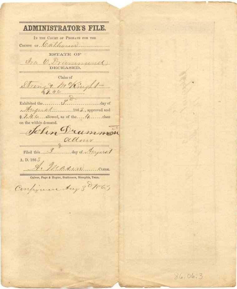 Promissory note from clerk of Calhoun County