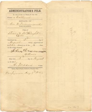 Promissory note from clerk of Calhoun County