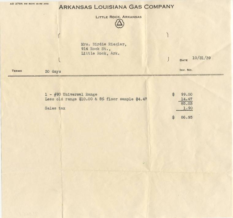 ARKLA Gas Co. bill