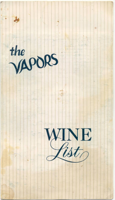 The Vapor's Club Wine List