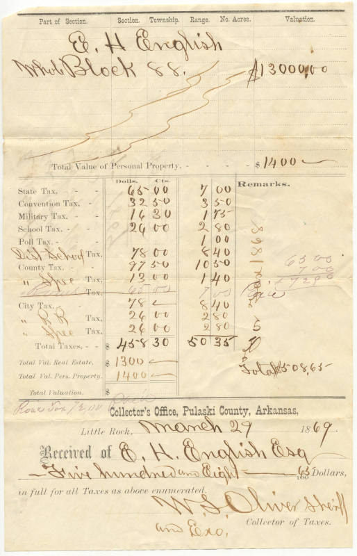 State & county tax receipt