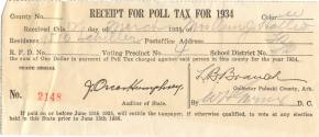 Misc. tax receipts from J.H. Hollis Estate