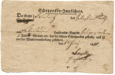 Roth family Document (in German)