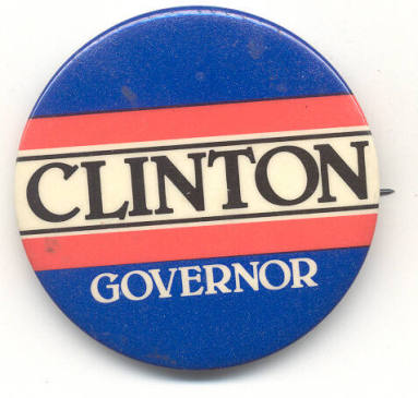 Clinton for Governor button