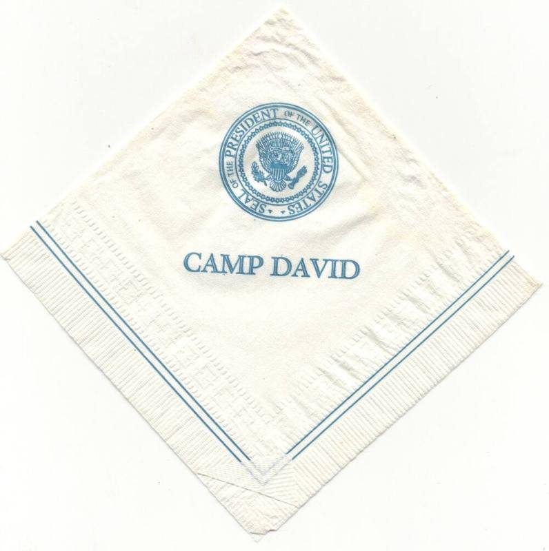 Camp David cocktail napkin