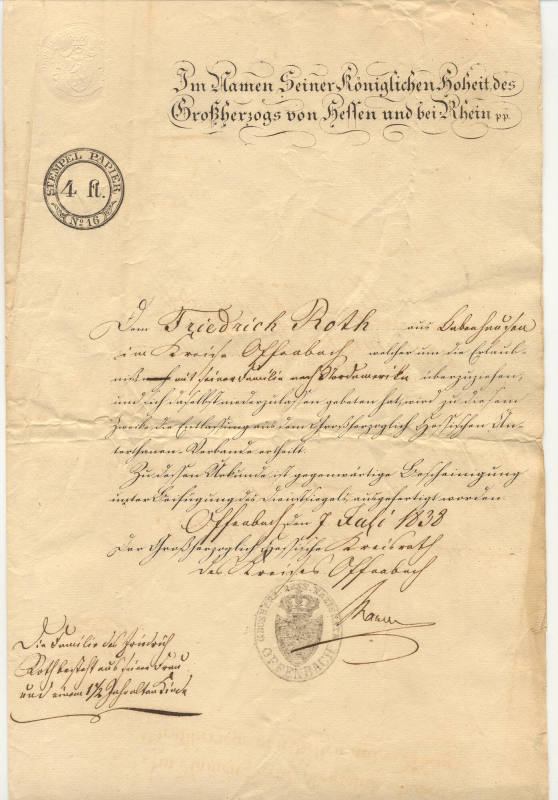 German document - Roth family