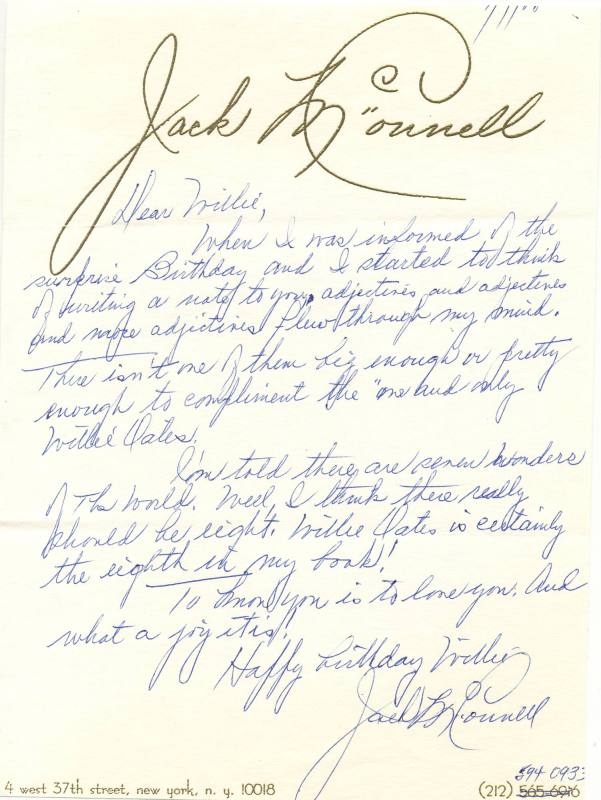 Wille Oates letter from Jack McConnell