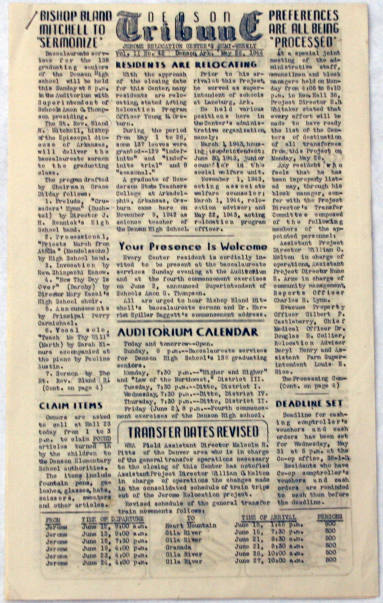 Denson Tribune newspaper - Jerome Relocation Camp