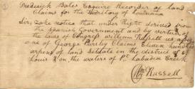 Land deed for William Russell