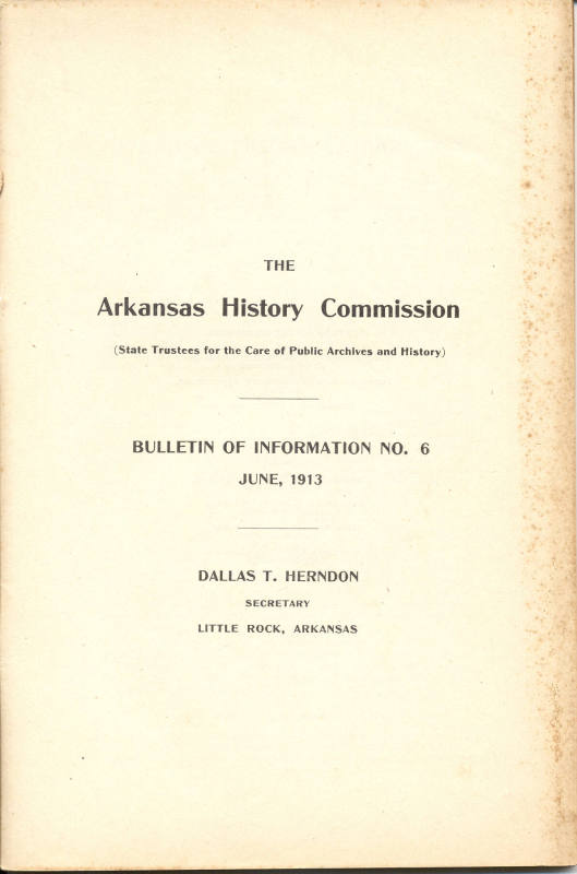 Ark. History Commission Bulletin No. 6 about Ark. in the Mexican War