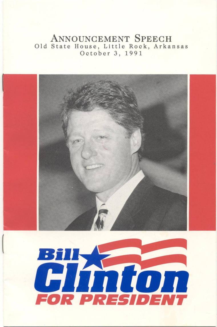 Announcement Speech Program - Clinton