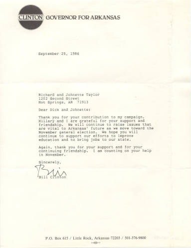 Bill Clinton letter