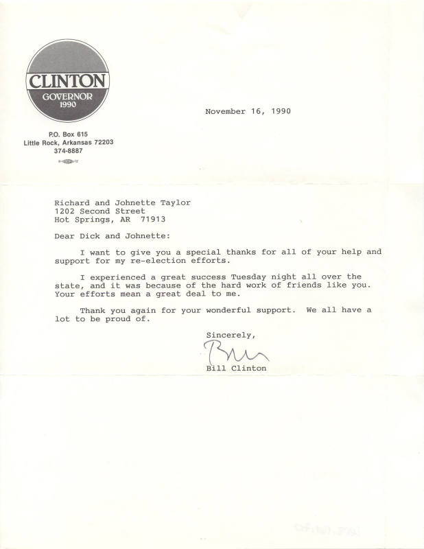 Bill Clinton letter