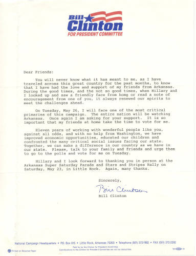 Bill Clinton letter