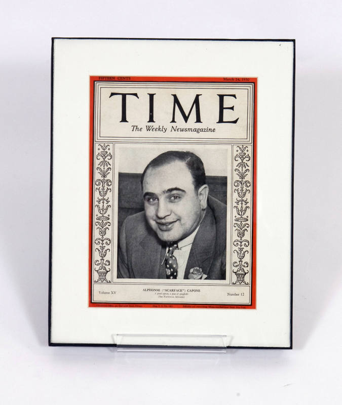 Framed Time Magazine with Al Capone on cover