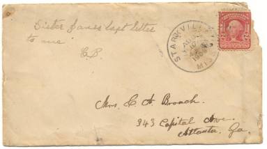 Letter and Envelope to Catherine Broach