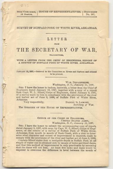 Booklet, "Survey Buffalo Fork of White River, Ark."