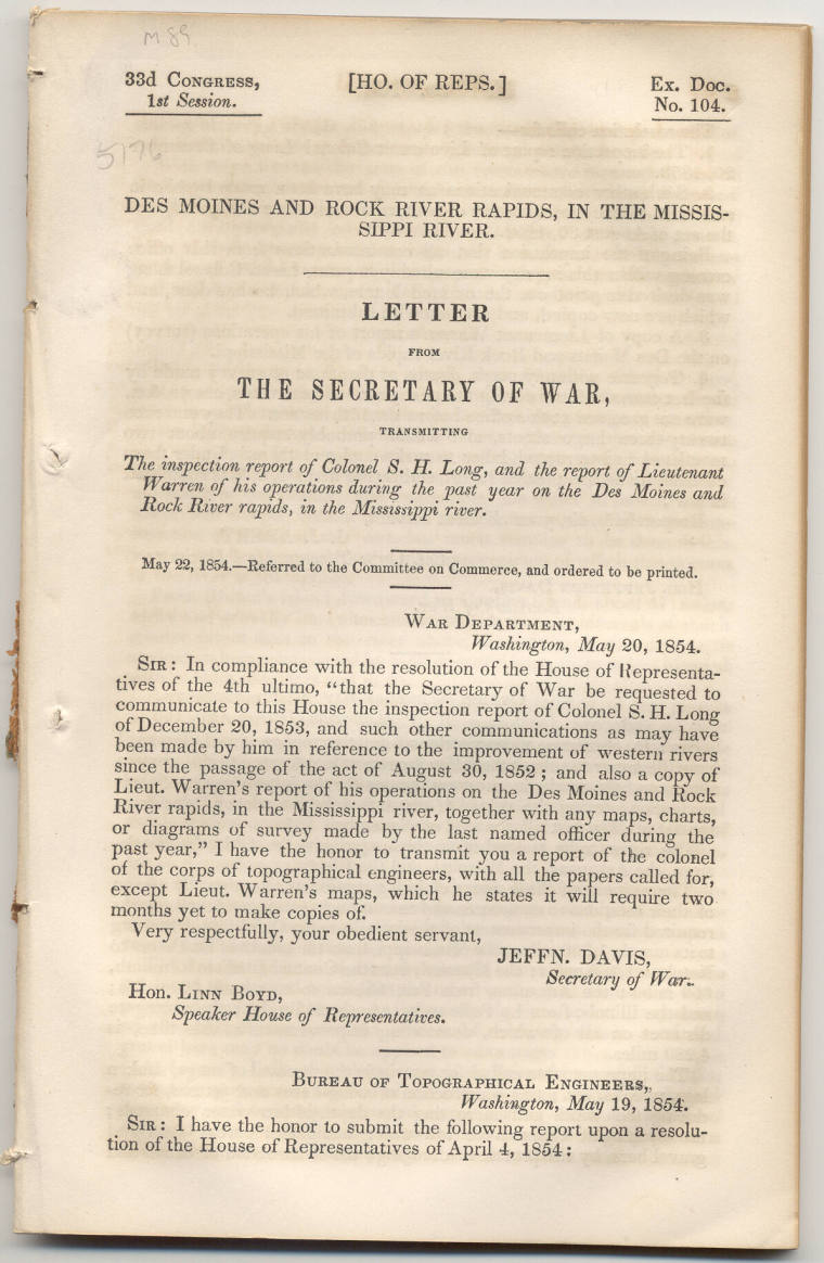 Letter from the Secretary of War