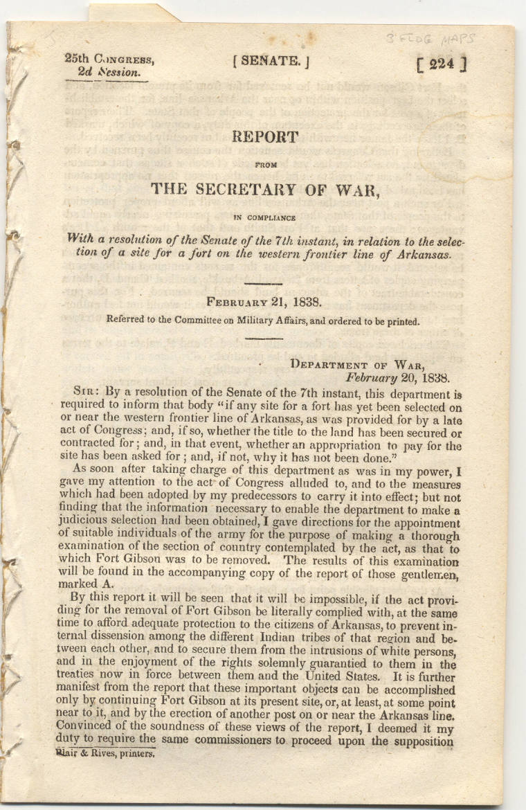 Report from the Secretary of War