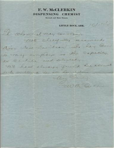 Letter & Envelope from F.W. McClerkin, Dispensing Chemist