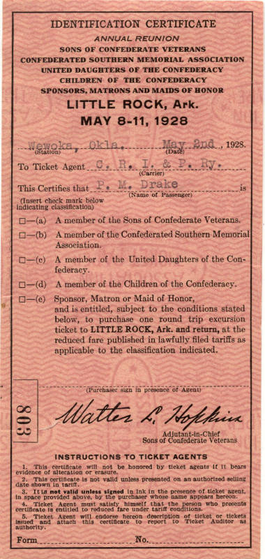 Identification Certificate for S.C.V. Reunion