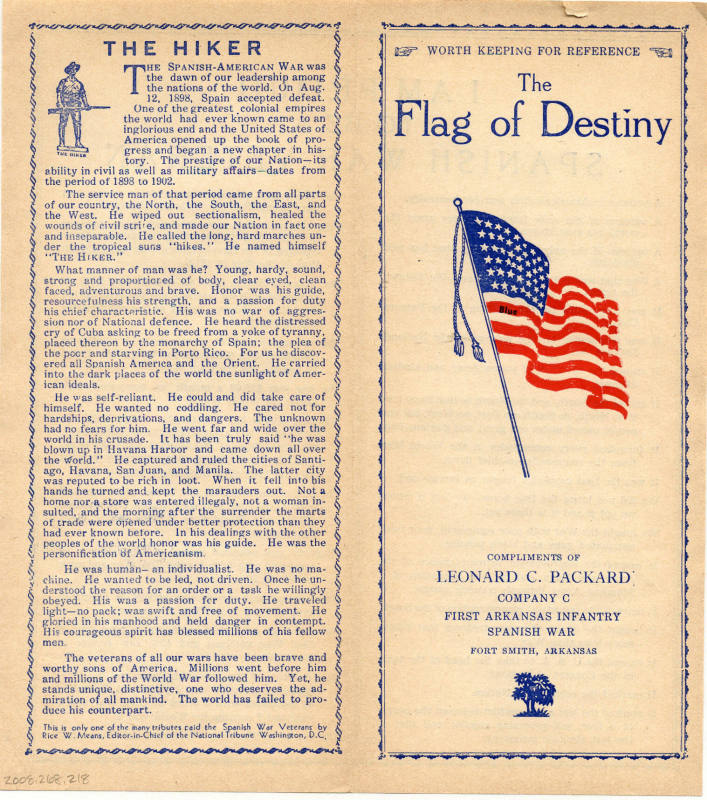 "The Flag of Destiny" handout